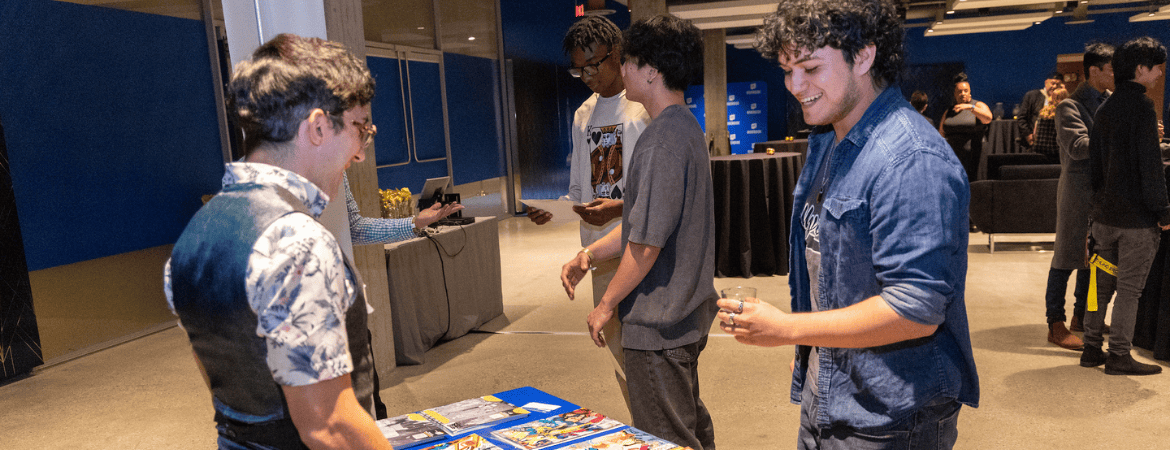 Phoenix Alexander and student at UCR Alumni event