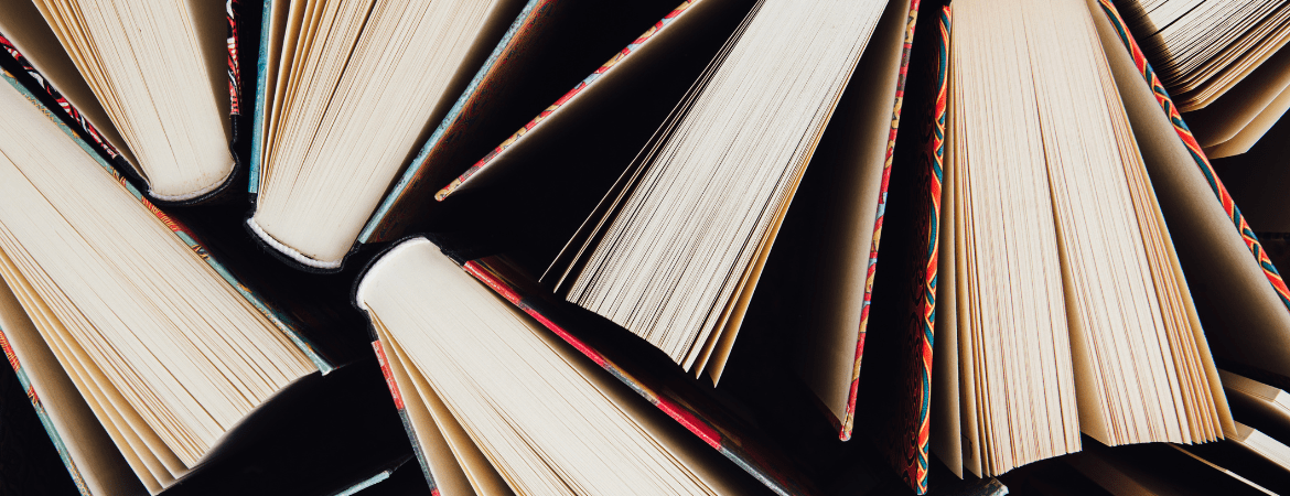 image of open books standing up