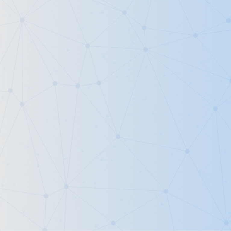 A wide banner featuring a light blue gradient background overlaid with a subtle, geometric network pattern of interconnected dots and lines, representing a digital or neural web.