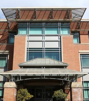 Photo of the outside of the Orbach Science Library
