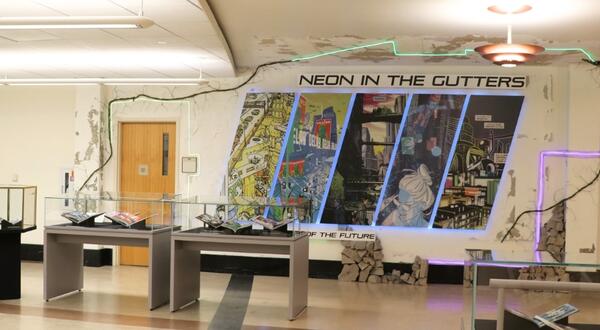 Wide shot picture of Neon in The Gutters exhibit