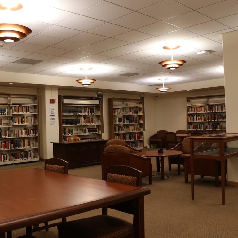 Wide view of the Costo Library. 