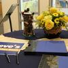 Steve's well wishes book on a table.