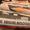 Image of old Highlander newspapers used as decorations. 